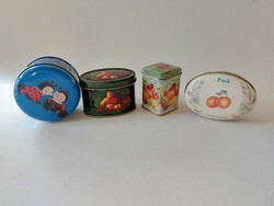 Small metal box with fruit pattern 4 pcs