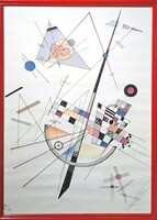 Kandinsky print in a red frame, one of the most significant abstract works of the 1920s!