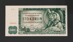 Rarer! Czechoslovakia 100 crowns / korun 1961, ef, 