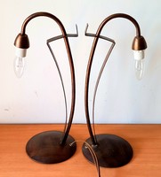Bronze art nouveau table lamp, negotiable design in pairs
