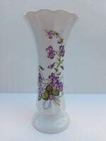 Bavaria porcelain violet vase with gilded rim