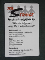 Kártyanaptár, Job service munkaerőszolgáltató, Pécs,Székesfehérvár,Tatabánya, 2007, (6)