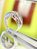 Ragyogó áttört mintás ezüst gyűrű