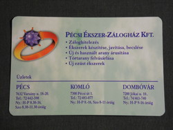 Kártyanaptár, Pécsi ékszerüzlet zálogház, Pécs, Komló, Dombóvár, gyűrű, 2007, (6)