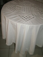 Beautiful white tablecloth with lace inserts