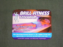 Card calendar, smaller size, brill fitness solarium, Pécs sports hall, erotic female model, 2008, (6)