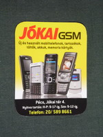 Kártyanaptár,kisebb méret, Jókai GSM mobiltelefon üzlet, Pécs, 2008, (6)