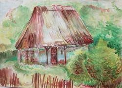 Lonely cottage - watercolor