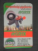 Kártyanaptár, Agrix mezőgazdasági gépalkatrész üzlet, Pécs, 2007, (6)