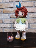 Handmade crocheted baby girl with male eggs