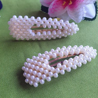 Wedding had43 - bridal pearl snap hair clip, hair ornament