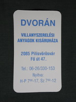 Kártyanaptár, Dvorán villanyszerelési áruház, Pilisvörösvár, 2007, (6)