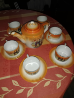 Zsolnay,  kínai mintás, pajzspecsétes teáskészlet