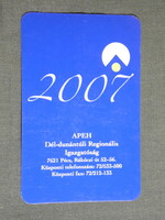 Kártyanaptár, APEH igazgatóság, Pécs, 2007, (6)