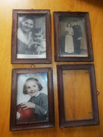 Antique glazed picture frames, photo frames (4 pcs.)