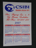 Card calendar, Csibi jewelry store pawn shops, Pécs, 2007, (6)