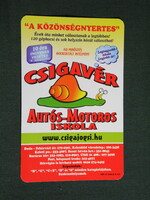 Card calendar, csigavér car motorcycle school, Budapest, graphic artist, csiga, 2007, (6)