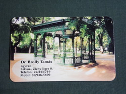 Card calendar, Dr. Tamás Brolly, lawyer, Székesfehérvár, park detail, music pavilion, 2007, (6)
