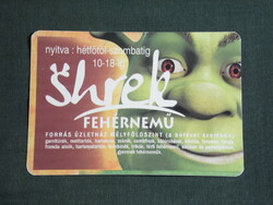 Card calendar, shrek underwear store, Pécs source department store, graphic fairy tale figure, 2007, (6)