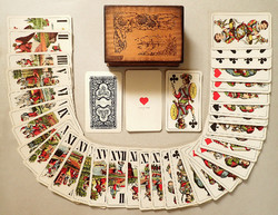 Vintage large tarot card game deck divination card seed card playing card factory and printing house in wooden box
