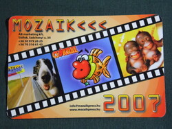 Kártyanaptár, Mozaik press,AB marketing iroda, Siófok, grafikai,humoros,kutya,hal,majom2007, (6)