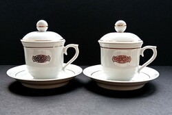 Hollóháza gerbeaud cafe coffee cups with lids 2 together