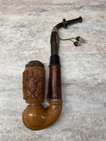 Antique pipe depicting a carved deer