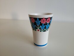 Régi Gránit csésze tulipán mintás pohár