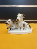 Carl Scheidig porcelain fox pair