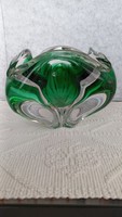 Joseph hospodka, Czech crystal glass ashtray, 12.5 x 15 cm, 2092 gr., flawless