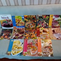 13 cookbooks with lots of colorful pictures are for sale together