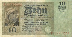 10 rentenmark 1925 Németország Nagyon ritka restaurált