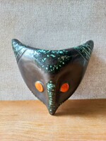 Retro applied art ceramic mask. Owl or bat
