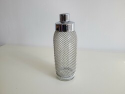 Retro koktél készítő mixer hálós fémhálós üveg shaker mid century séker