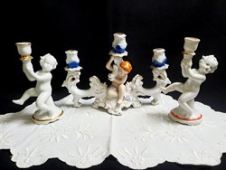 3 Arpo and regal porcelain candle holders with putts