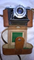 Retro-Pronto harmonikás fényképezőgép bőrtokjában jó állapot
