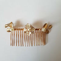 Wedding had92 - gold-colored butterfly ladybird hair comb with rhinestones, hair ornament