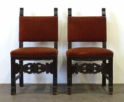 1Q559 pair of old carved chairs