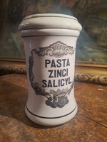 ANTIK PORCELÁN PATIKA TÉGELY, PATIKAEDÉNY PASTA ZINCI...