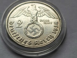 III. Empire silver 2 marks 1938 f rarer!