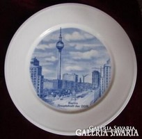 Retro weimari porcelán dísztányér Berlin Hauptstadt der DDR