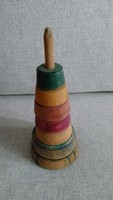 Vintage wooden hoop building toy from the 1920s