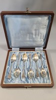 English style silver mocha spoons in a box