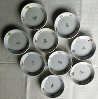 Zsolnay thick-walled small plates 9 pcs