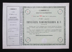 Hungária Nagyszálloda Részvénytársaság részvény elismervény 160 pengő 1946
