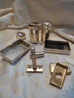 Silver plated art deco toilet/shaving set