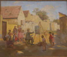 Lajos Dobroszláv - painter on Tata Street