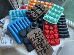 Lots and lots of silicone bon-bon, ice cube tray molds