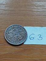 Netherlands 1 cent 1916 Queen Wilhelmina, bronze, 63.