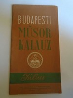 ZA488.14 - Budapest  -Budapesti Műsorkalauz   1957 Július
